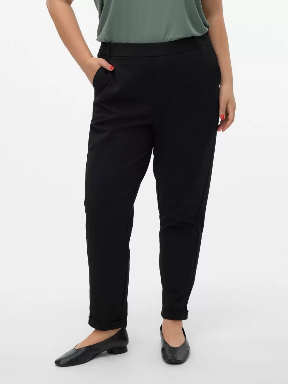 Byxor^VERO MODA VMCMAYA Medelhög Midja Byxor Black