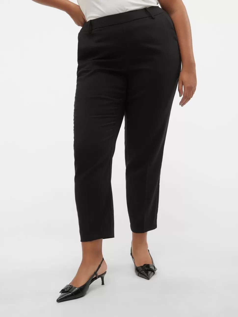 Byxor^VERO MODA VMCMIRA Medelhög Midja Byxor Black