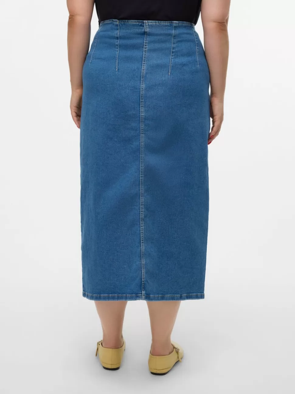 Kjolar^VERO MODA VMCMONIC Hög Midja Midikjol Medium Blue Denim