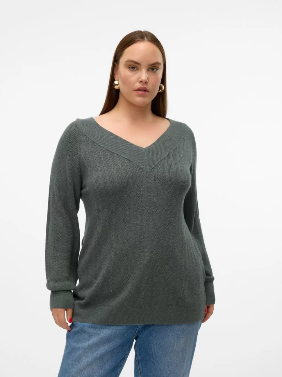 Stickat^VERO MODA VMCNEWLEXSUN Pullover Balsam Green