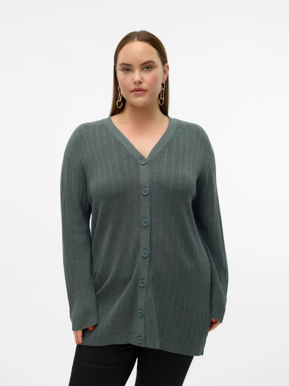 Stickat^VERO MODA VMCNEWLEXSUN Stickad Kofta Balsam Green