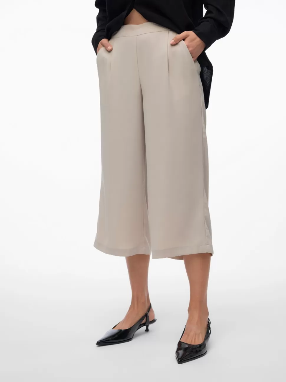Byxor | Basics^VERO MODA VMCOCO Medelhög Midja Culottebyxor Silver Lining