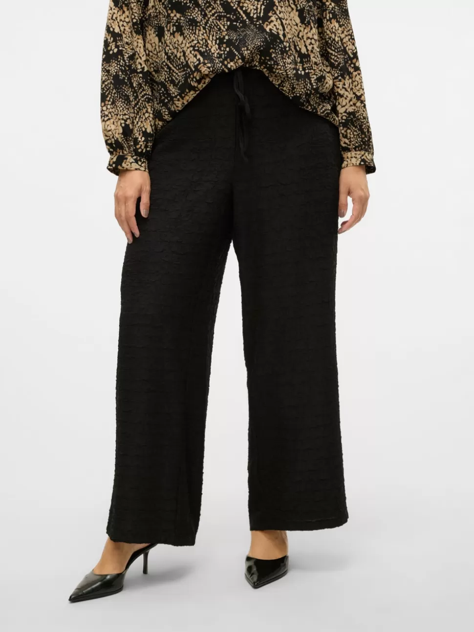 Byxor^VERO MODA VMCOFINE Medelhög Midja Byxor Black