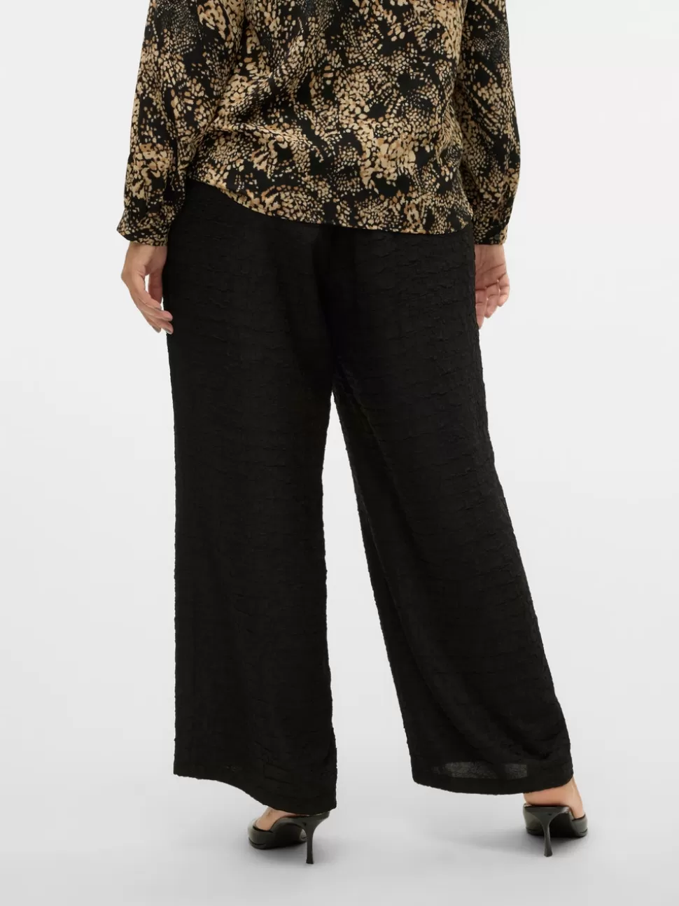 Byxor^VERO MODA VMCOFINE Medelhög Midja Byxor Black