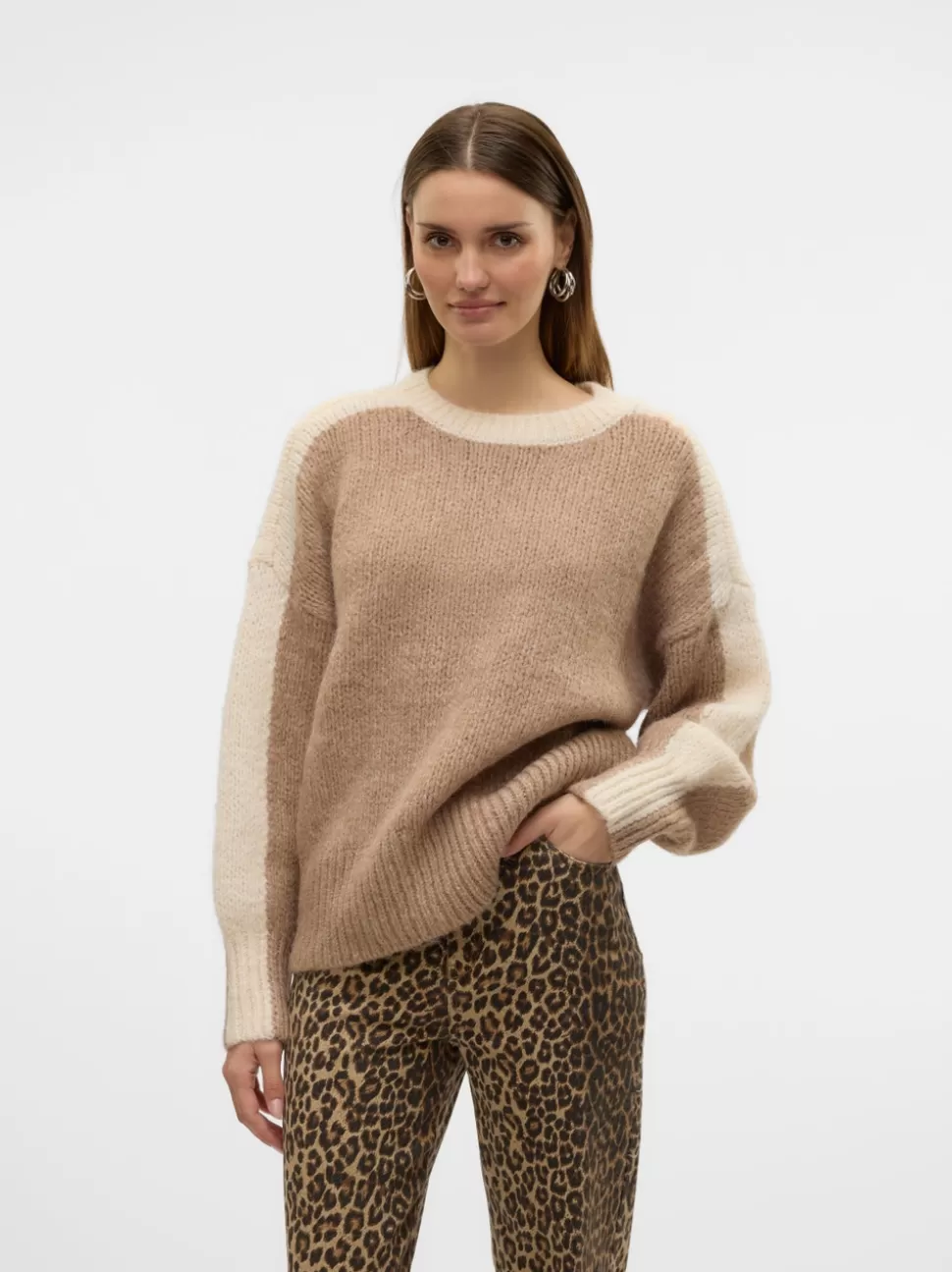 Stickat^VERO MODA VMCORDELIA Pullover Silver Mink
