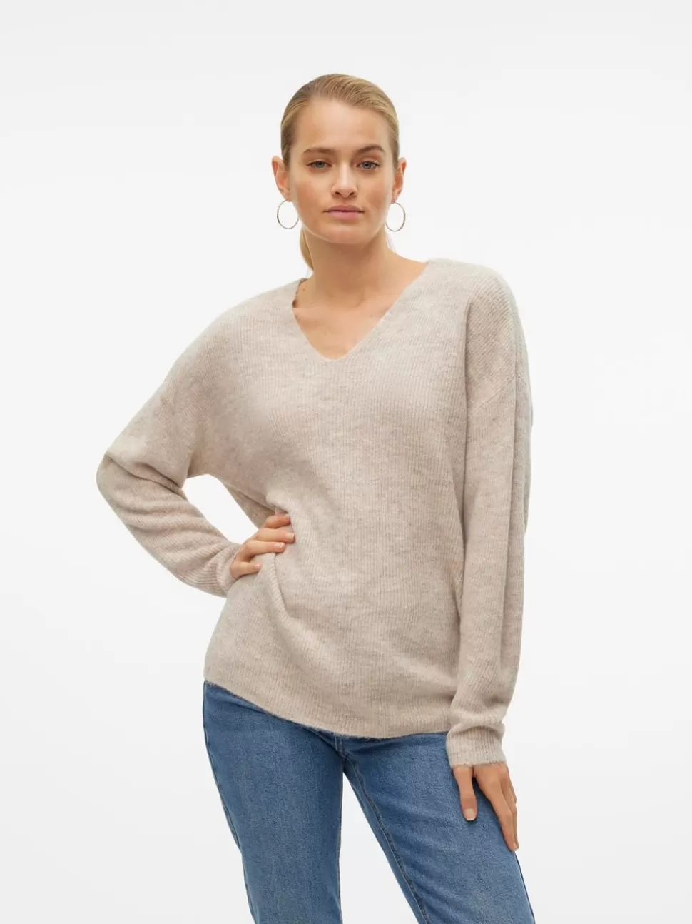 Stickat | Toppar^VERO MODA VMCREWLEFILE Pullover Birch