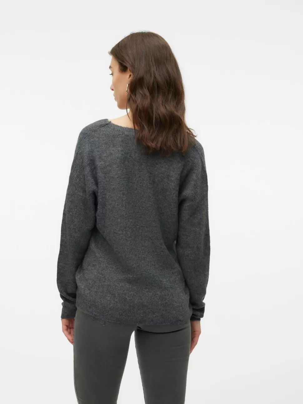 Stickat | Toppar^VERO MODA VMCREWLEFILE Pullover Medium Grey Melange