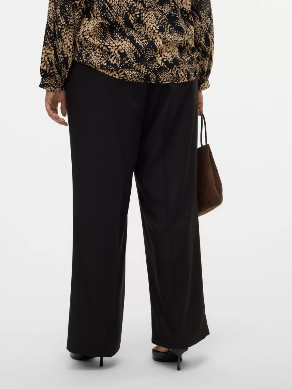 Byxor^VERO MODA VMCRITA Medelhög Midja Byxor Black