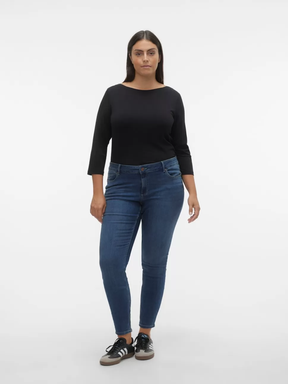 Jeans^VERO MODA VMCSELA Medelhög Midja Slim Fit Jeans Medium Blue Denim