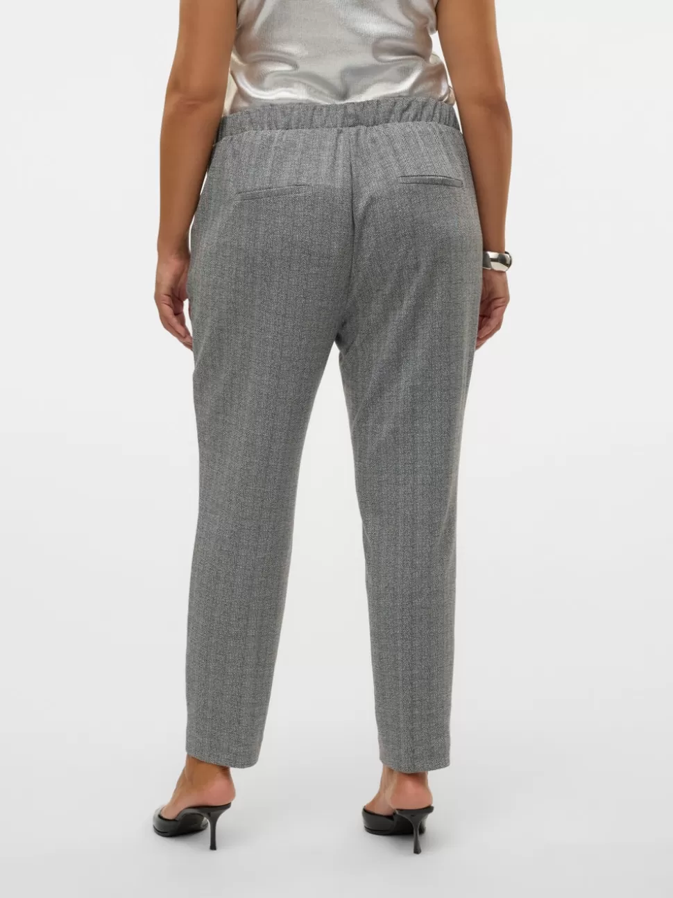 Byxor^VERO MODA VMCSILVA Medelhög Midja Byxor Black