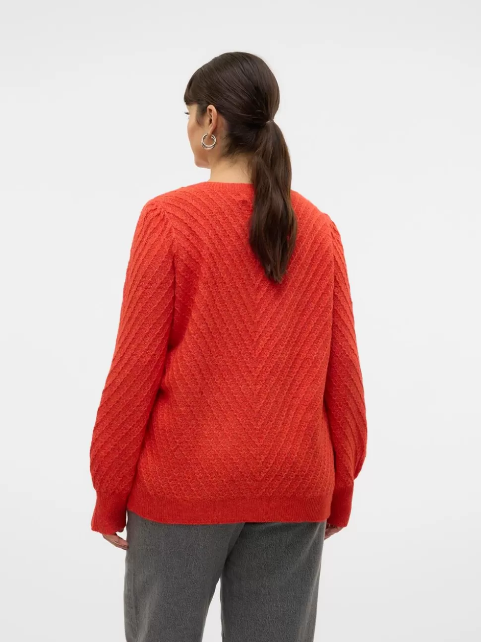 Stickat^VERO MODA VMCSTINNA Pullover Tomato