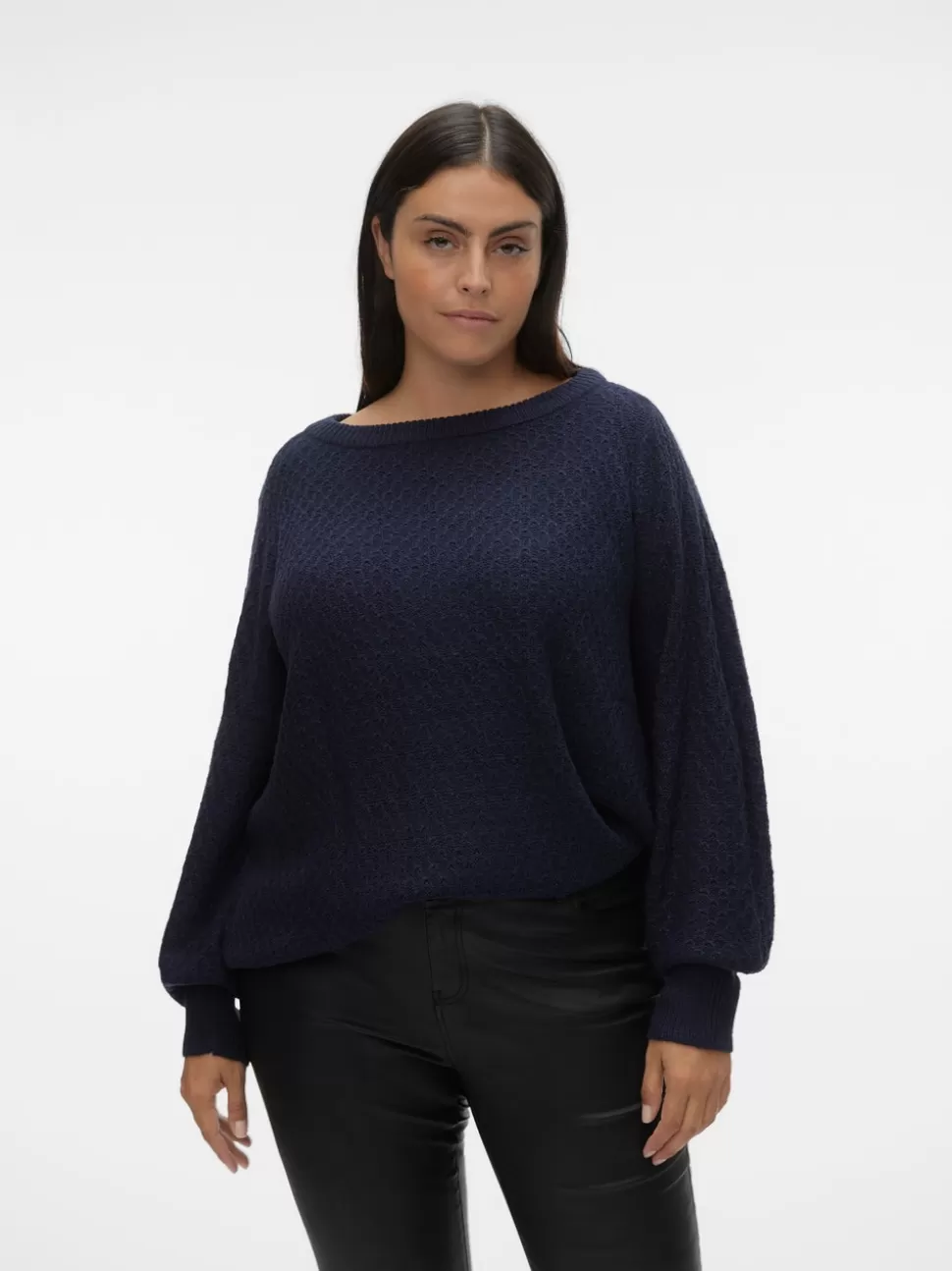 Stickat^VERO MODA VMCWAFFY Pullover Navy Blazer