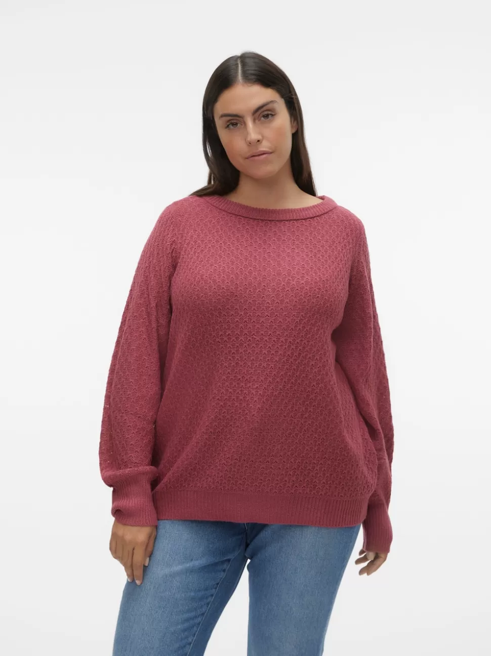Stickat^VERO MODA VMCWAFFY Pullover Dry Rose