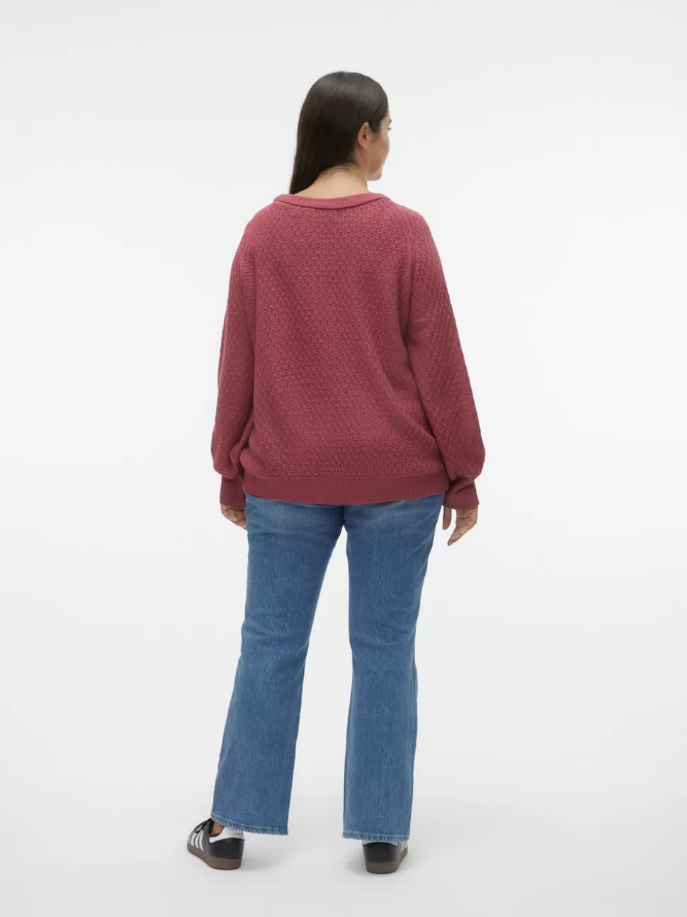 Stickat^VERO MODA VMCWAFFY Pullover Dry Rose