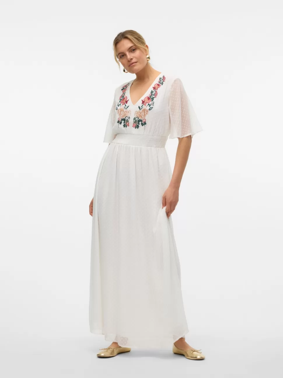 Klänningar^VERO MODA VMDAISEY Lång Klänning Bright White