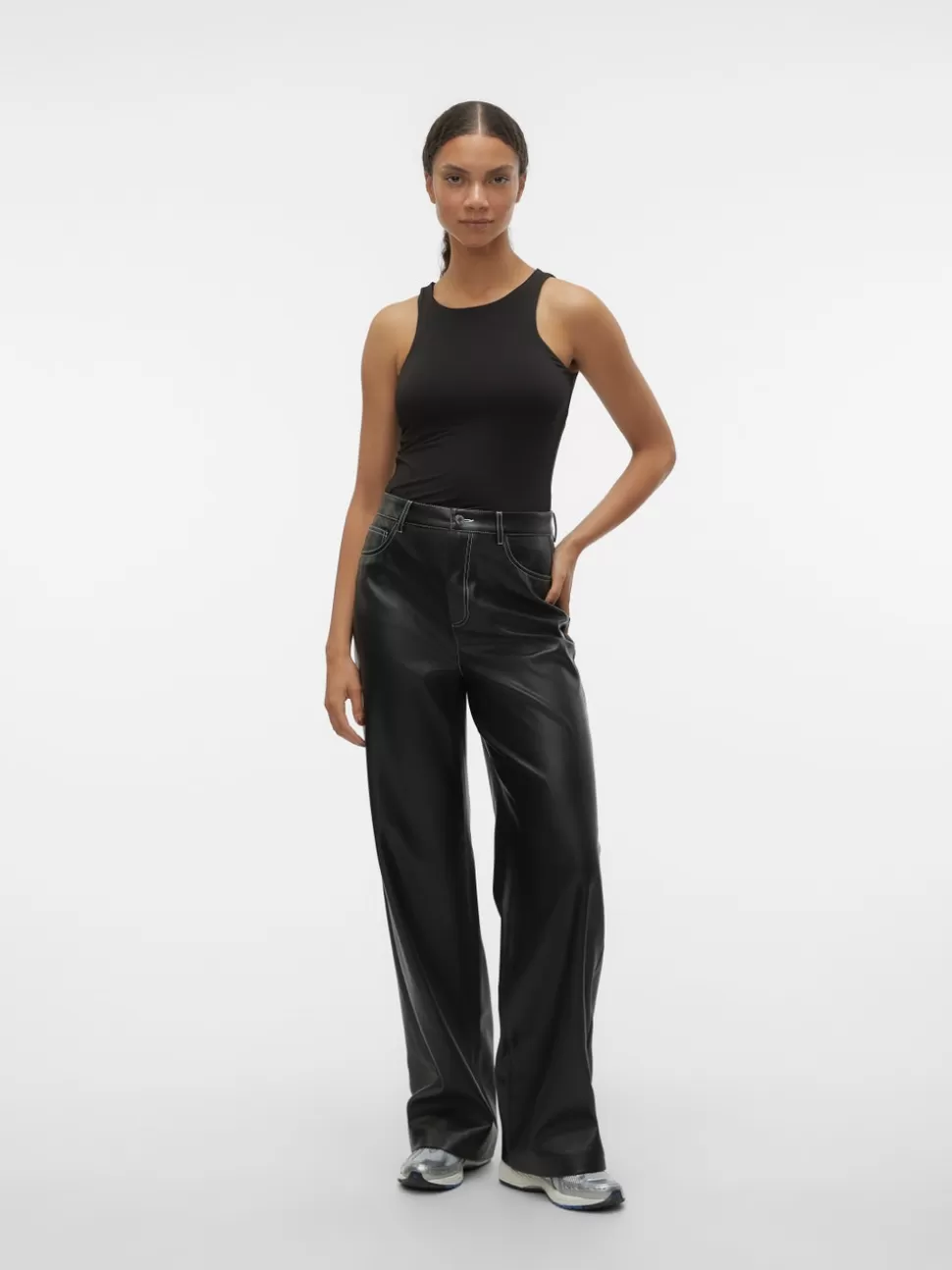 Byxor^VERO MODA VMDAISY Hög Midja Byxor Black