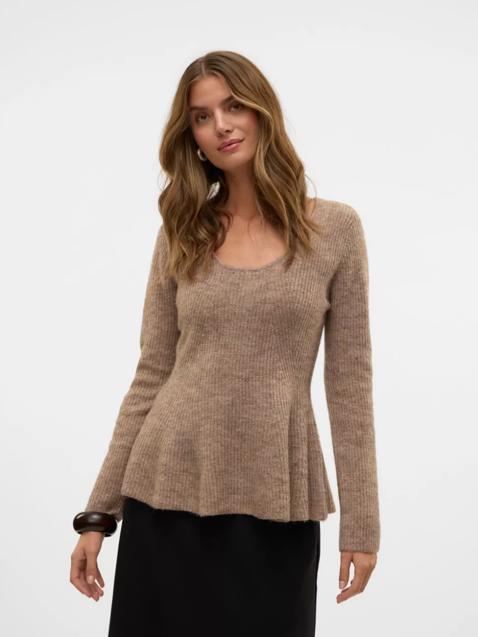 Stickat^VERO MODA VMDESMA Pullover Silver Mink