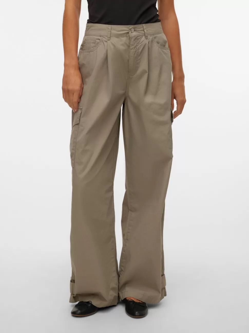 Byxor | Basics^VERO MODA VMDILLON Hög Midja Cargobyxor Laurel Oak