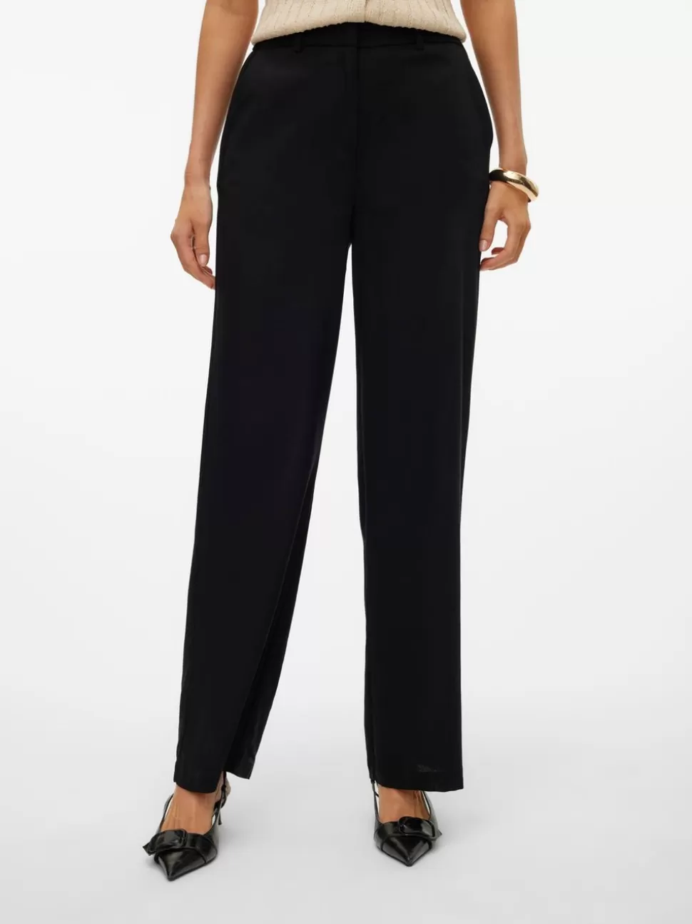 Byxor^VERO MODA VMDINNA Hög Midja Byxor Black