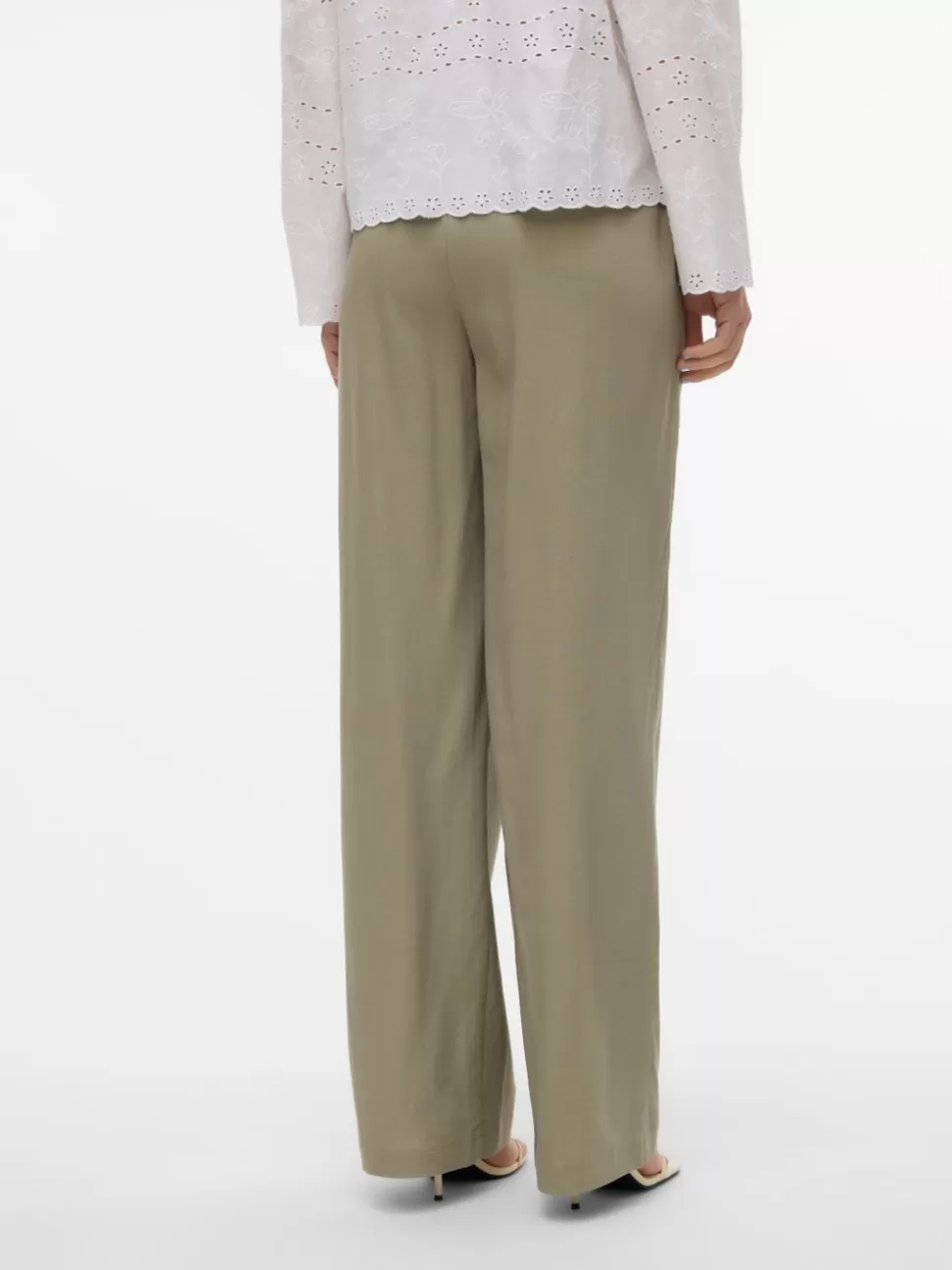 Byxor^VERO MODA VMDINNA Hög Midja Byxor Laurel Oak