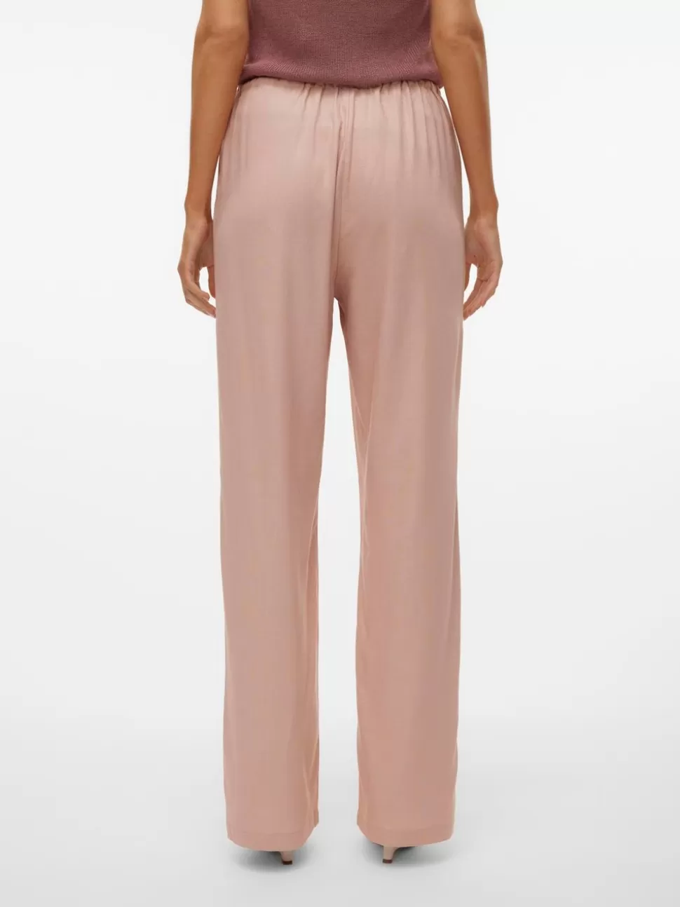 Byxor^VERO MODA VMDINNA Medelhög Midja Byxor Misty Rose