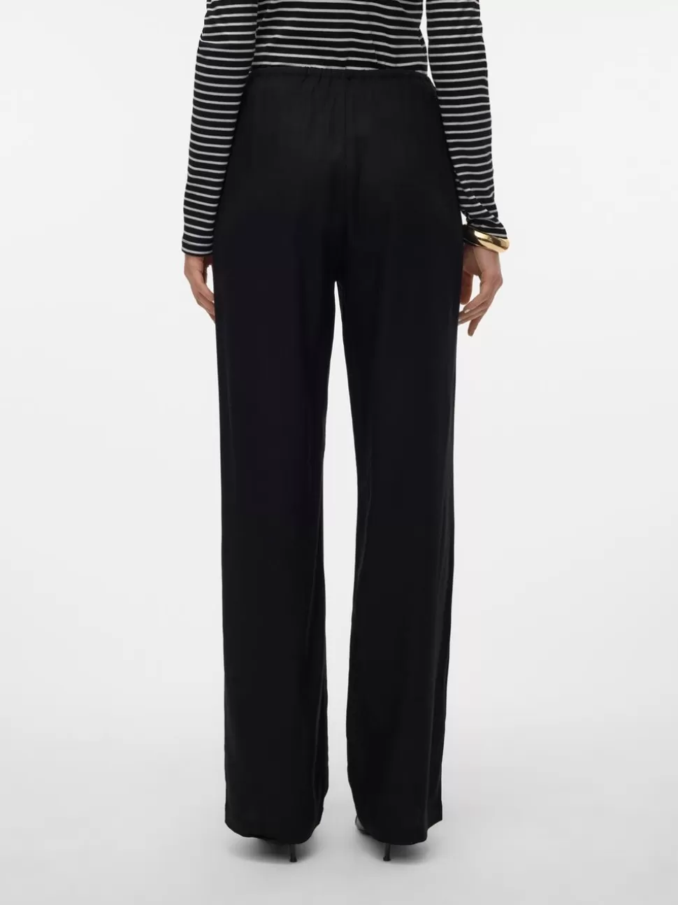 Byxor^VERO MODA VMDINNA Medelhög Midja Byxor Black