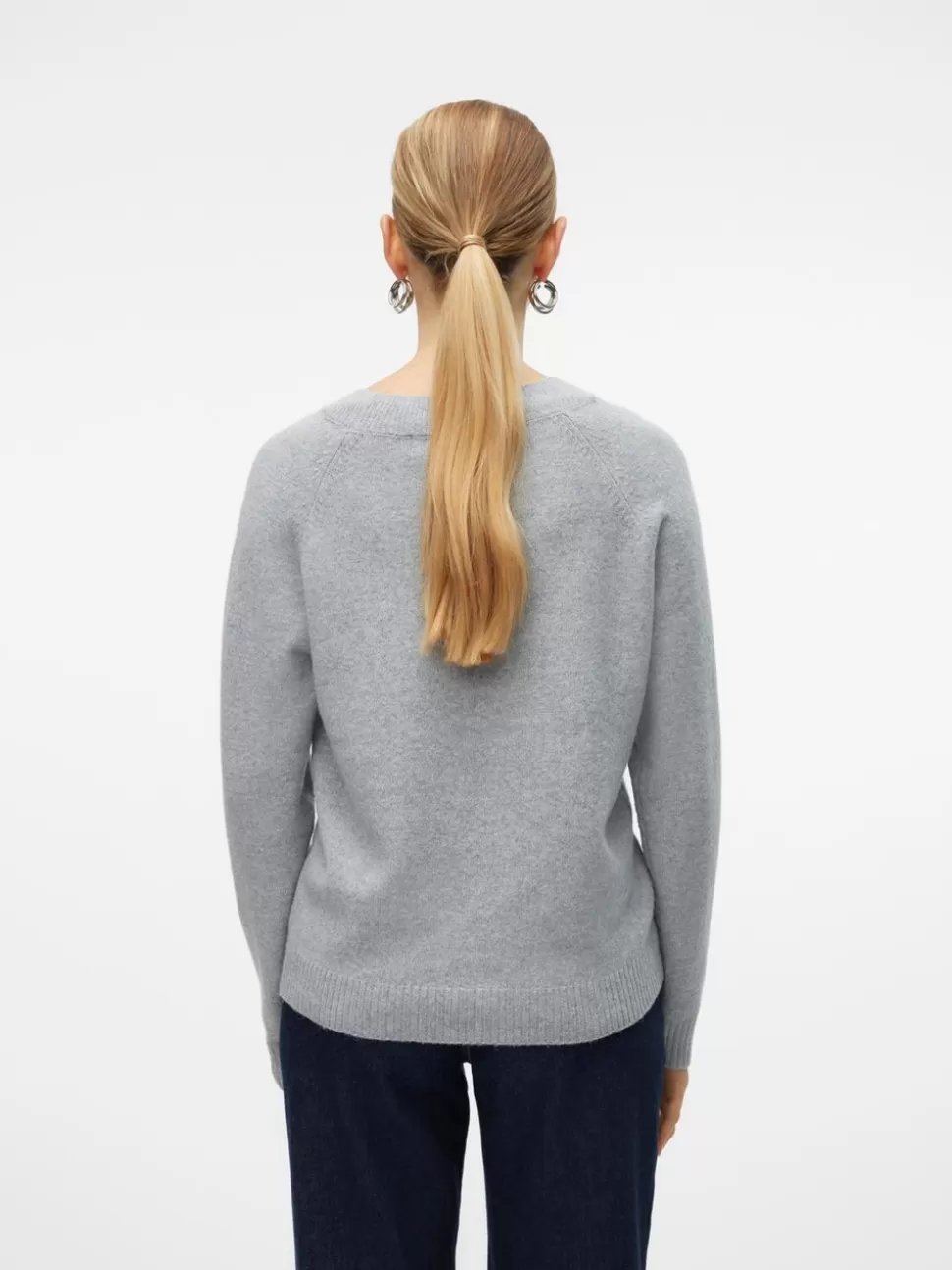 Stickat | Toppar^VERO MODA VMDOFFY Pullover Light Grey Melange
