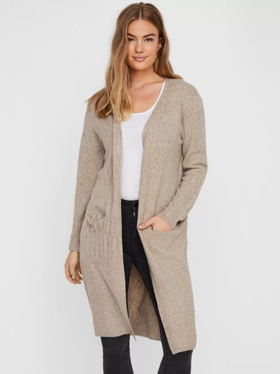 Stickat | Basics^VERO MODA VMDOFFY Stickad Kofta Sepia Tint
