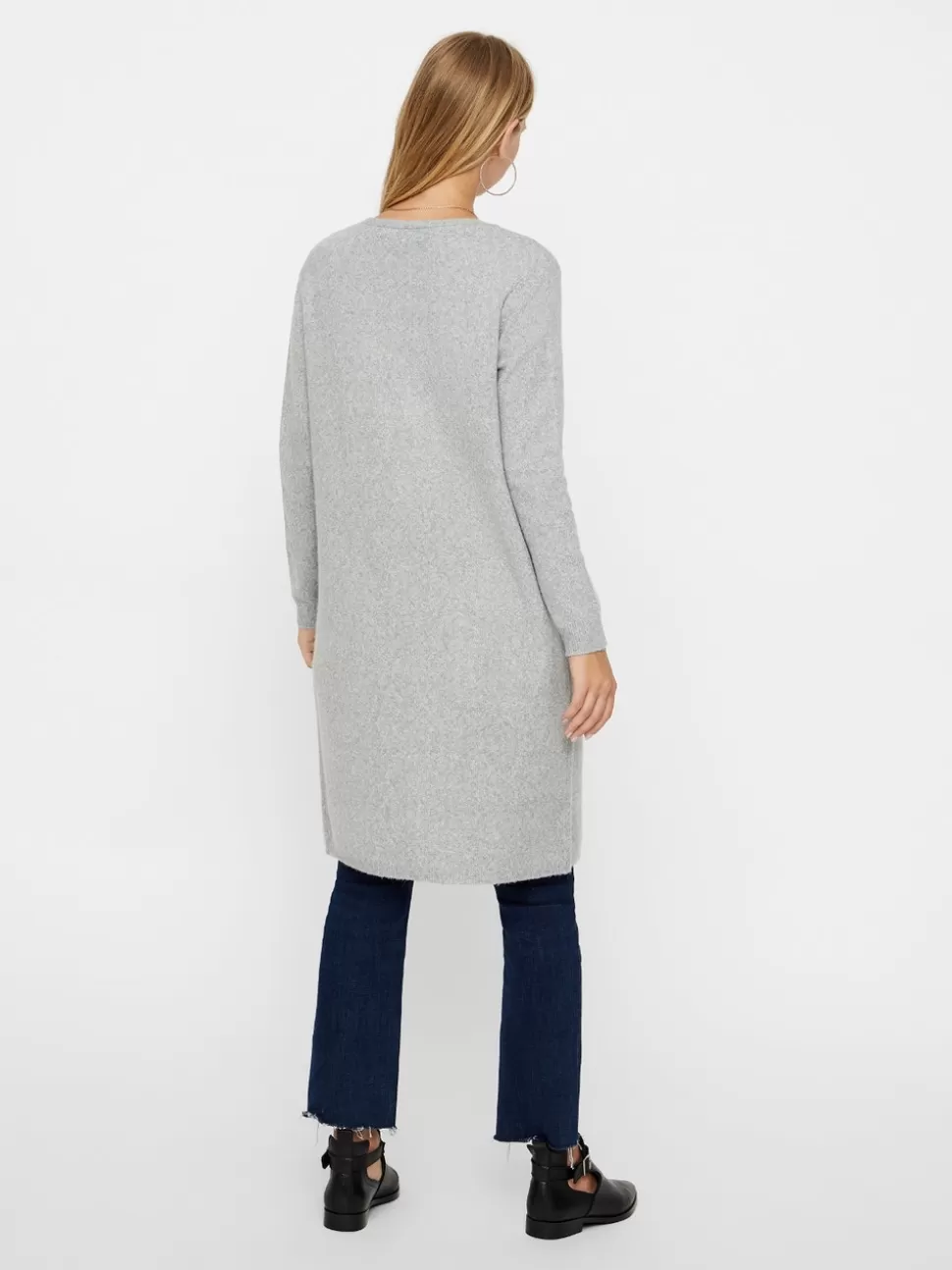 Stickat | Basics^VERO MODA VMDOFFY Stickad Kofta Light Grey Melange