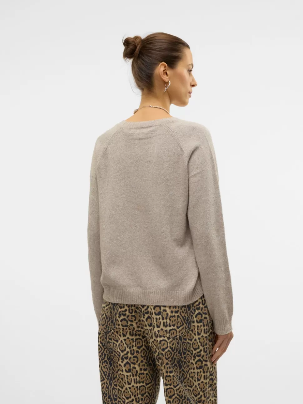 Stickat^VERO MODA VMDOFFYSHINE Pullover Silver Mink