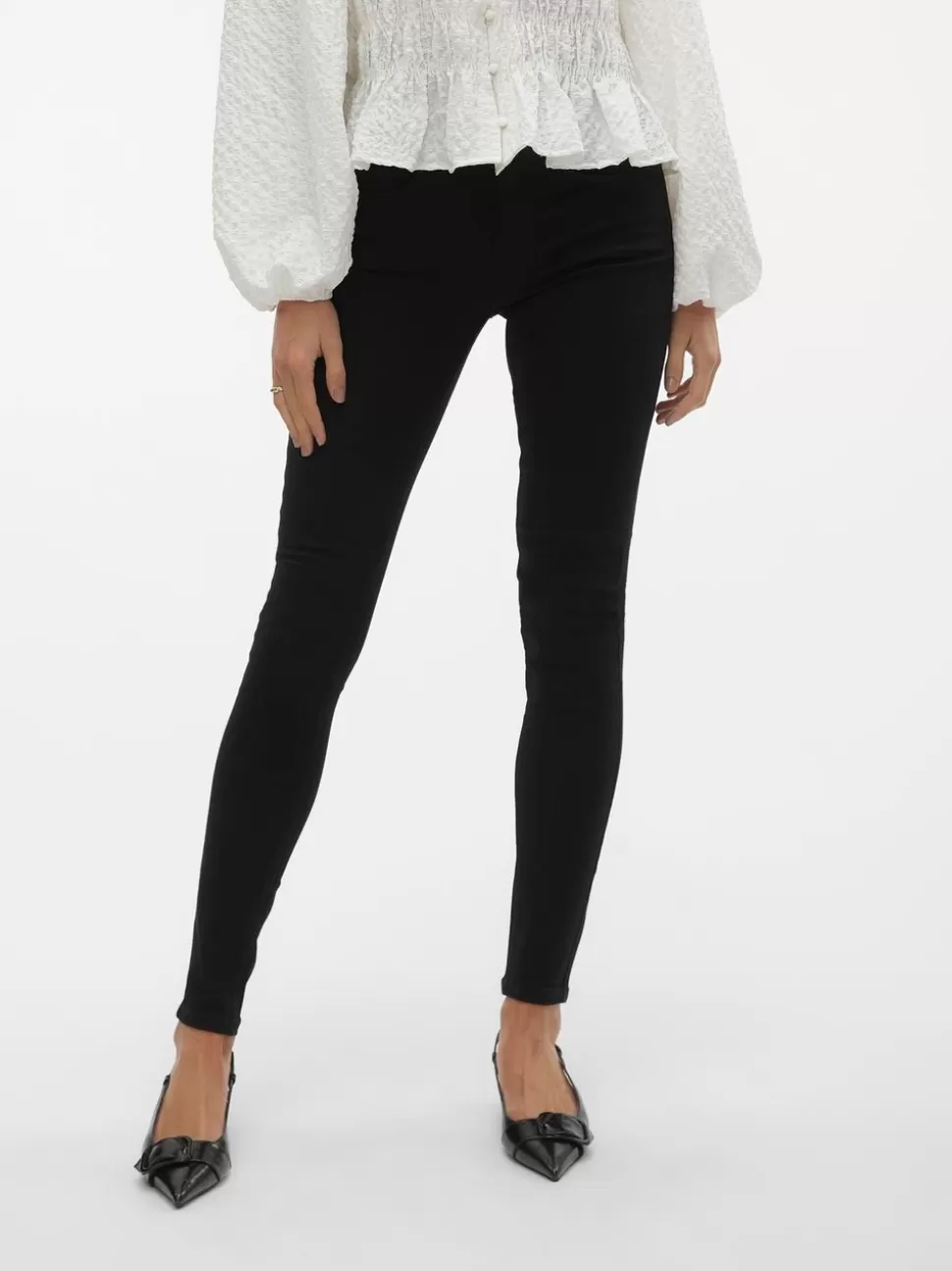Jeans^VERO MODA VMDONNA Superhög Midja Skinny Fit Jeans Black Denim