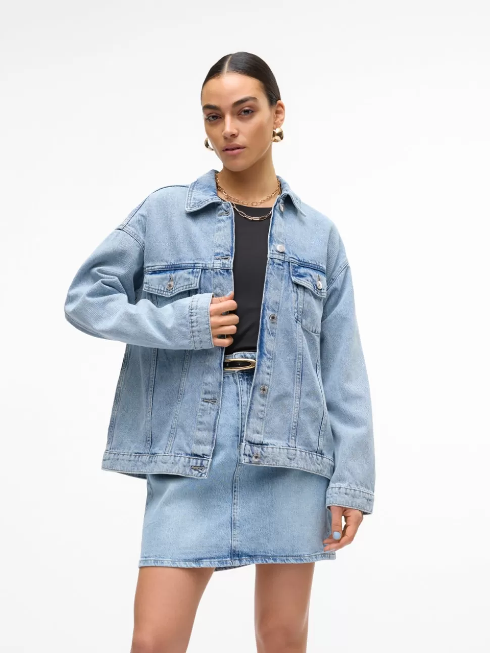 Jackor^VERO MODA VMDONNIE Jeansjacka Light Blue Denim