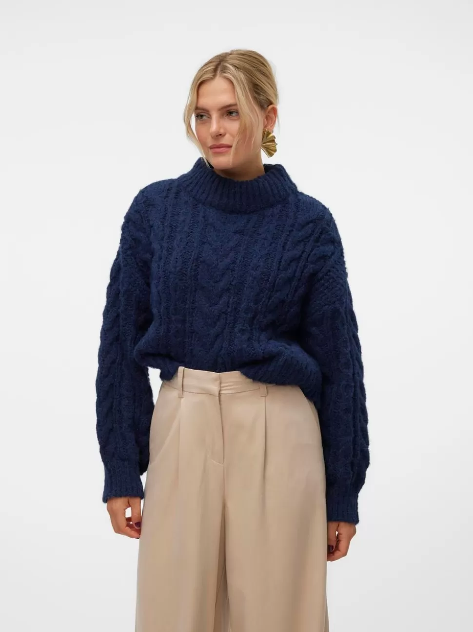 Stickat^VERO MODA VMDREAM Pullover Navy Blazer