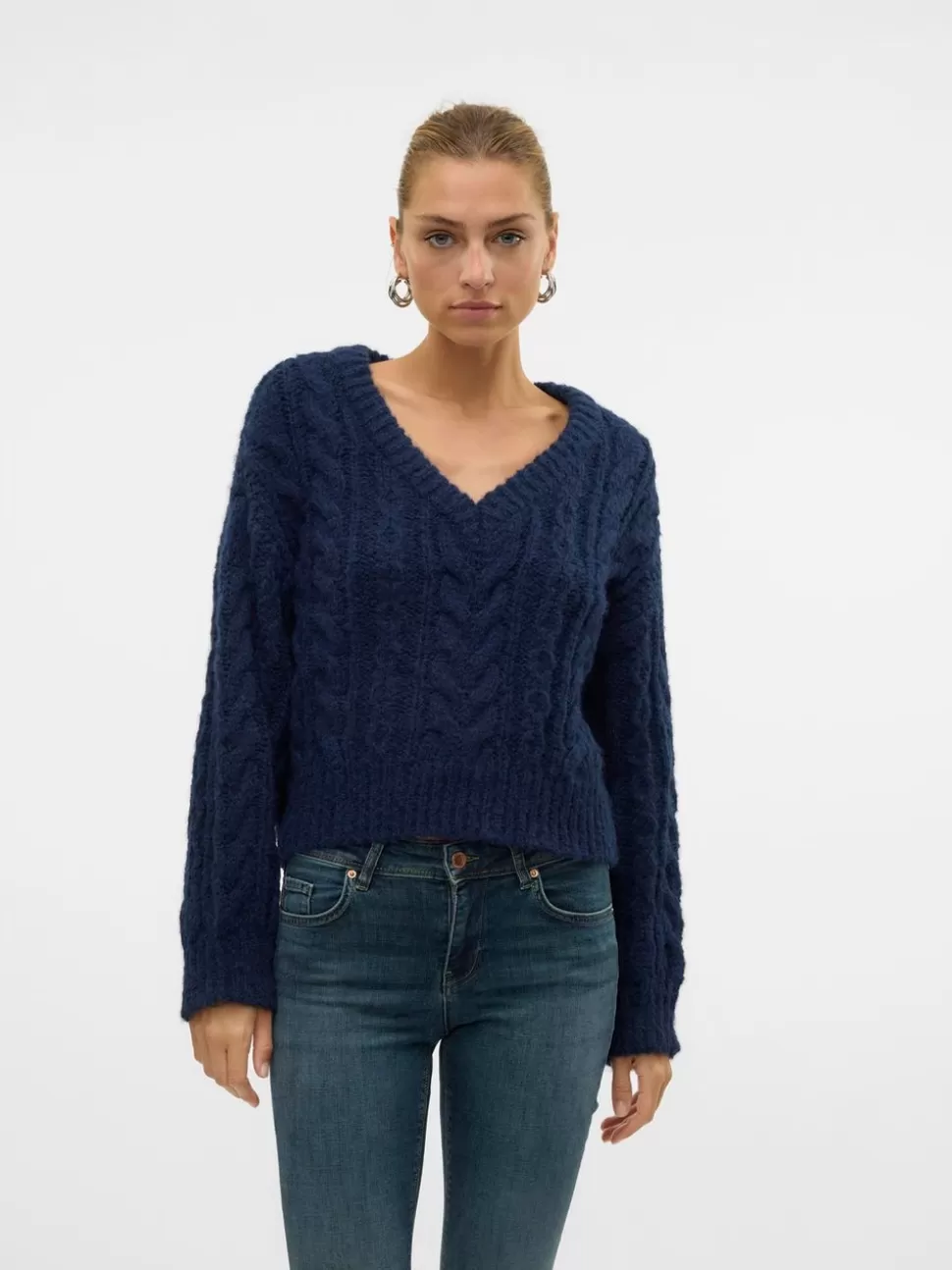 Stickat^VERO MODA VMDREAM Pullover Navy Blazer