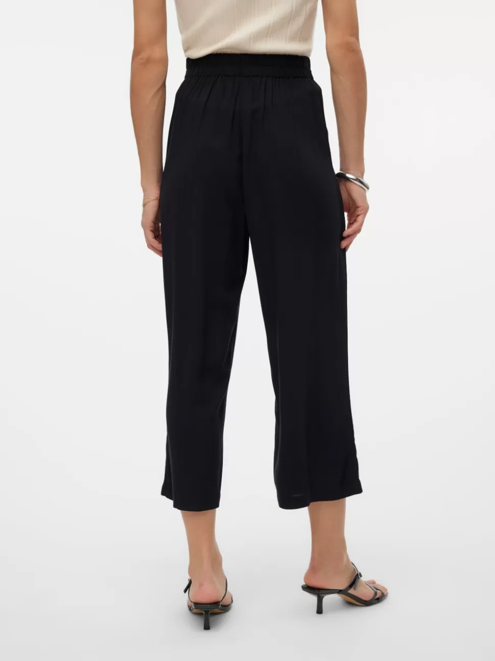Byxor^VERO MODA VMEASY Hög Midja Culottebyxor Black