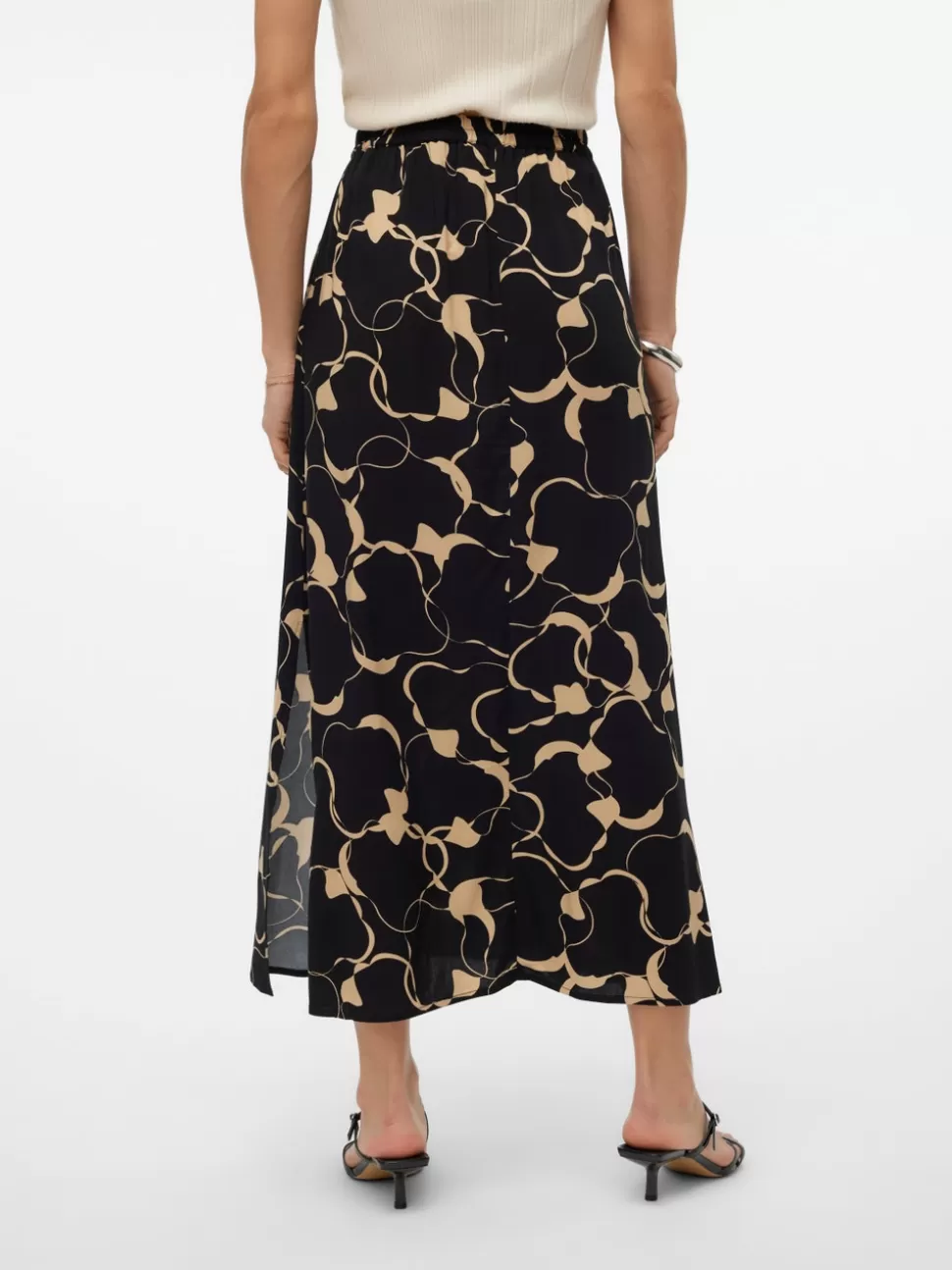 Kjolar^VERO MODA VMEASY Hög Midja Lång Kjol Black