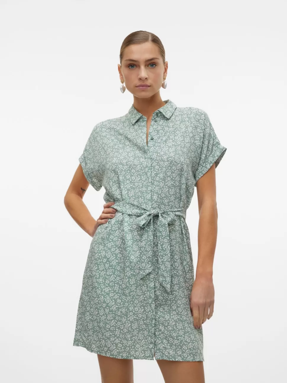 Klänningar^VERO MODA VMEASY Kort Klänning Hedge Green