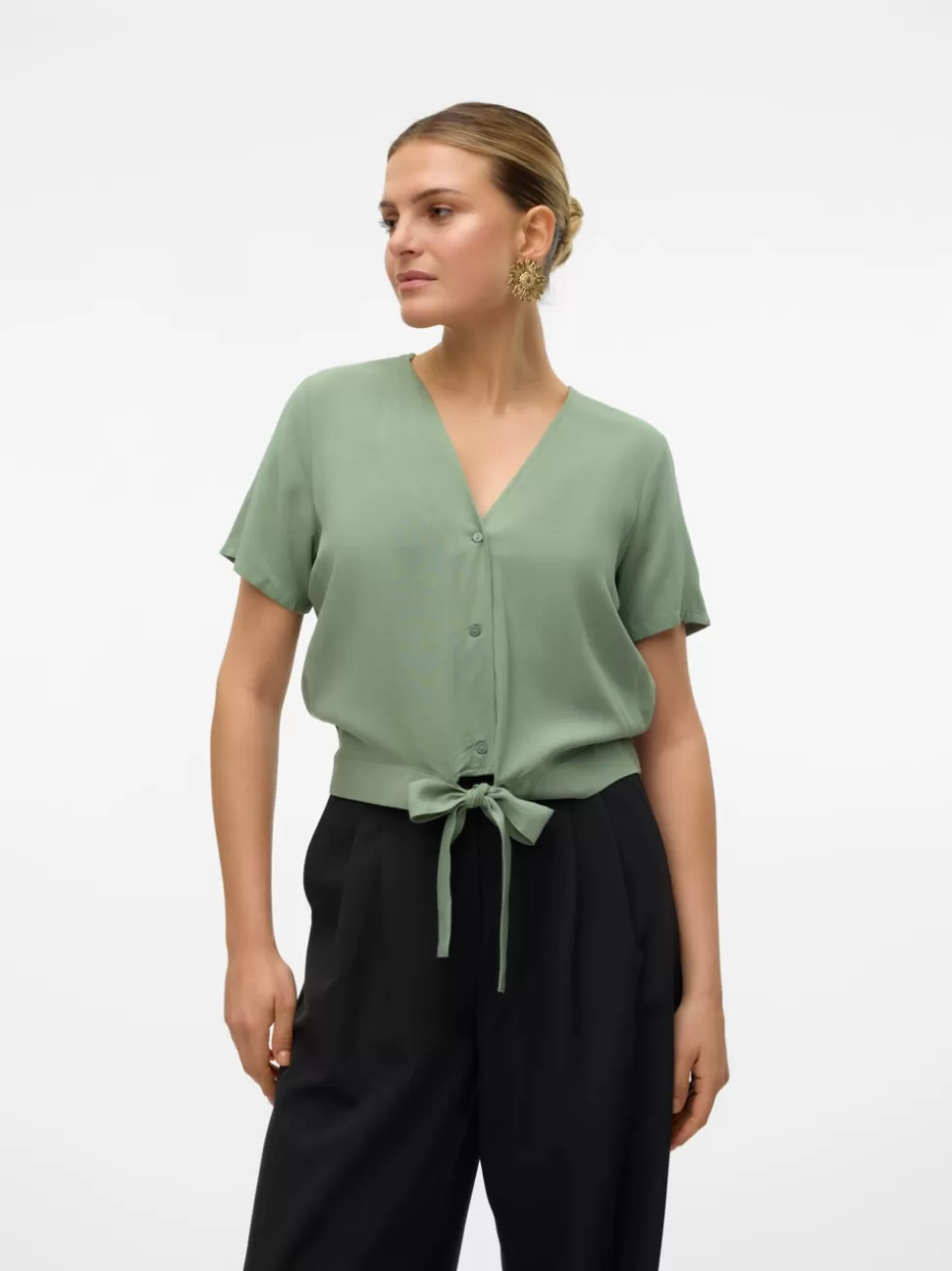 Toppar^VERO MODA VMEASY Topp Hedge Green
