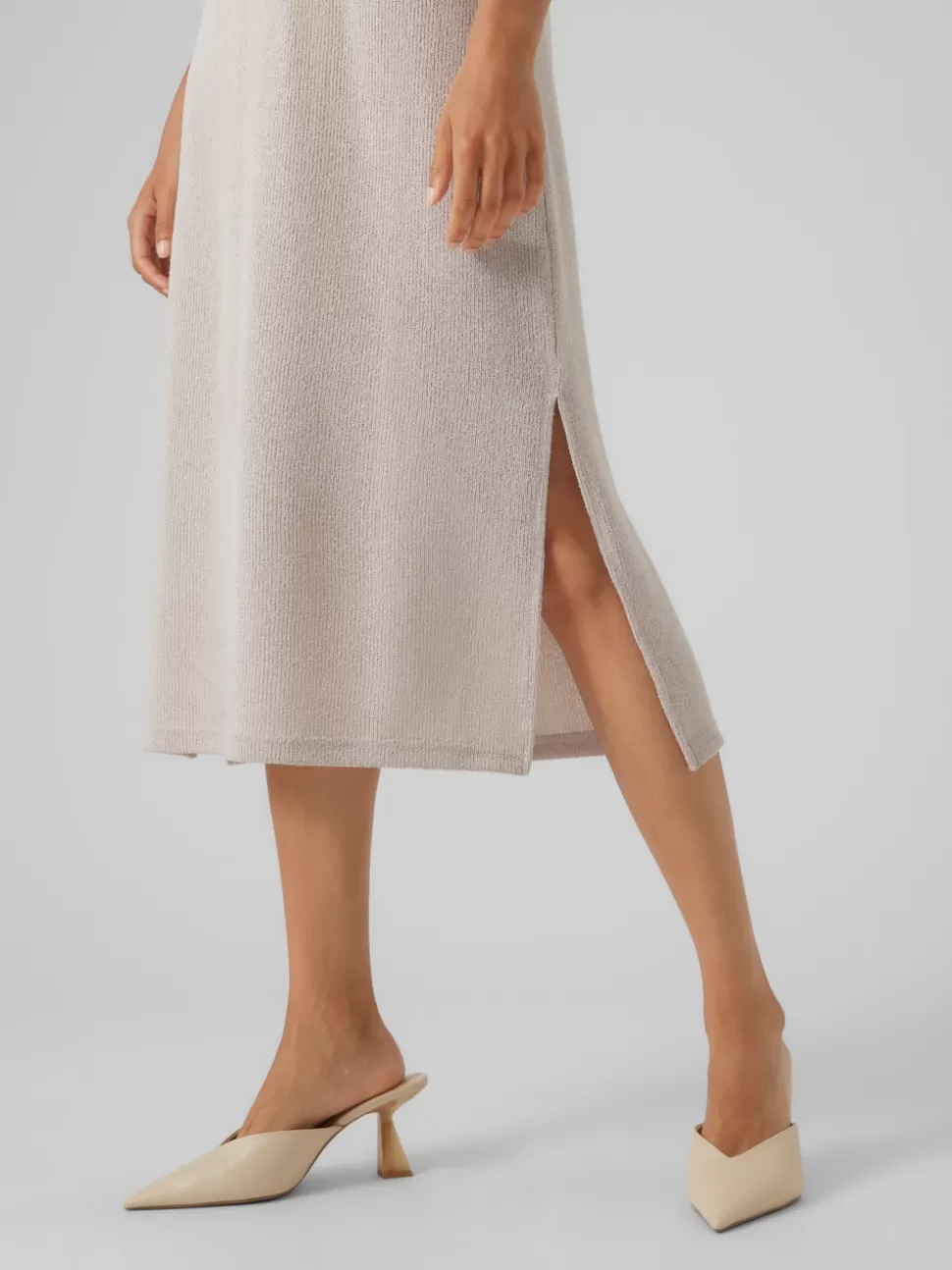 Klänningar^VERO MODA VMEDDIE Lång Klänning Oatmeal