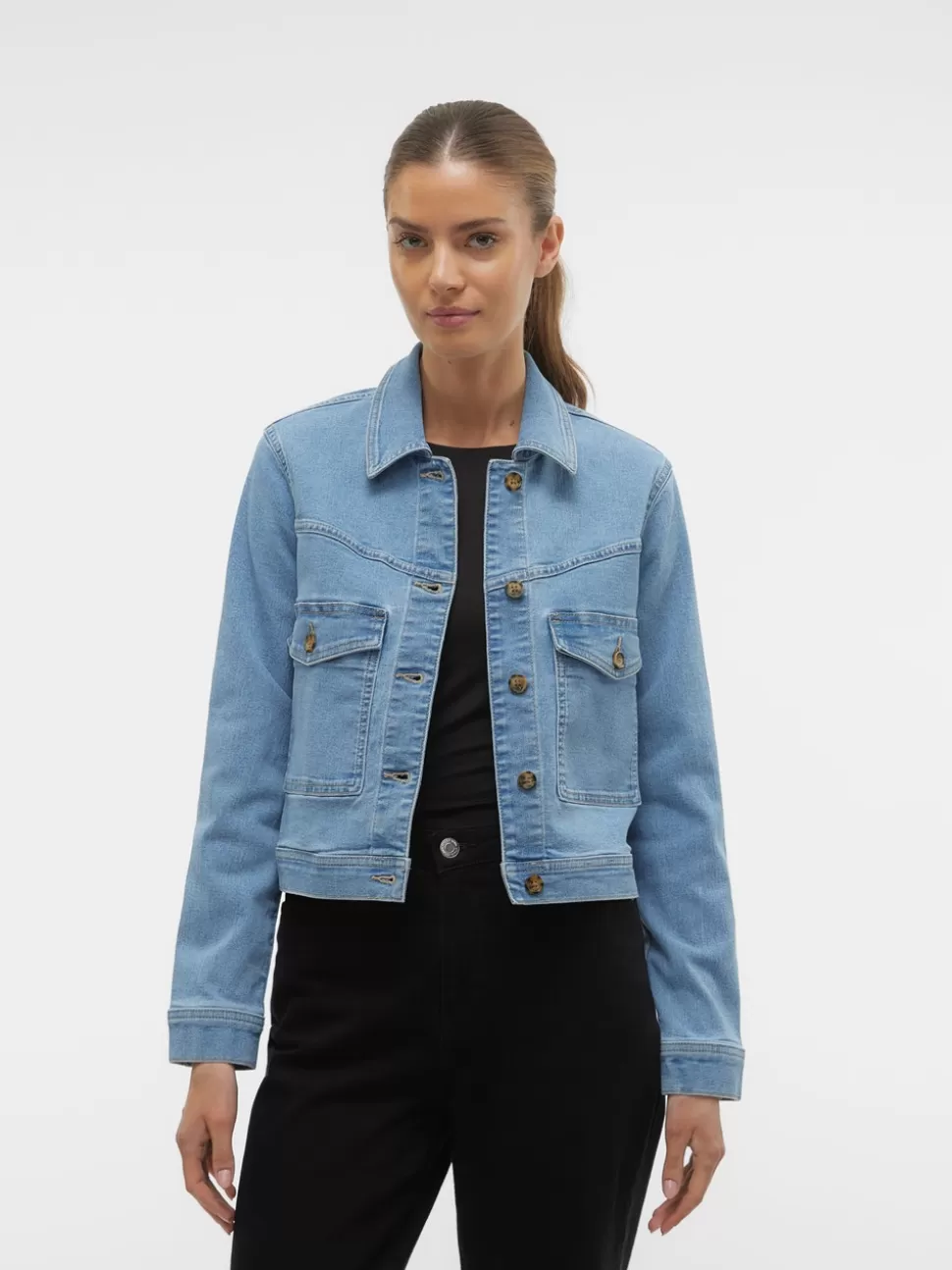 Jackor^VERO MODA VMELISE Jacka Light Blue Denim