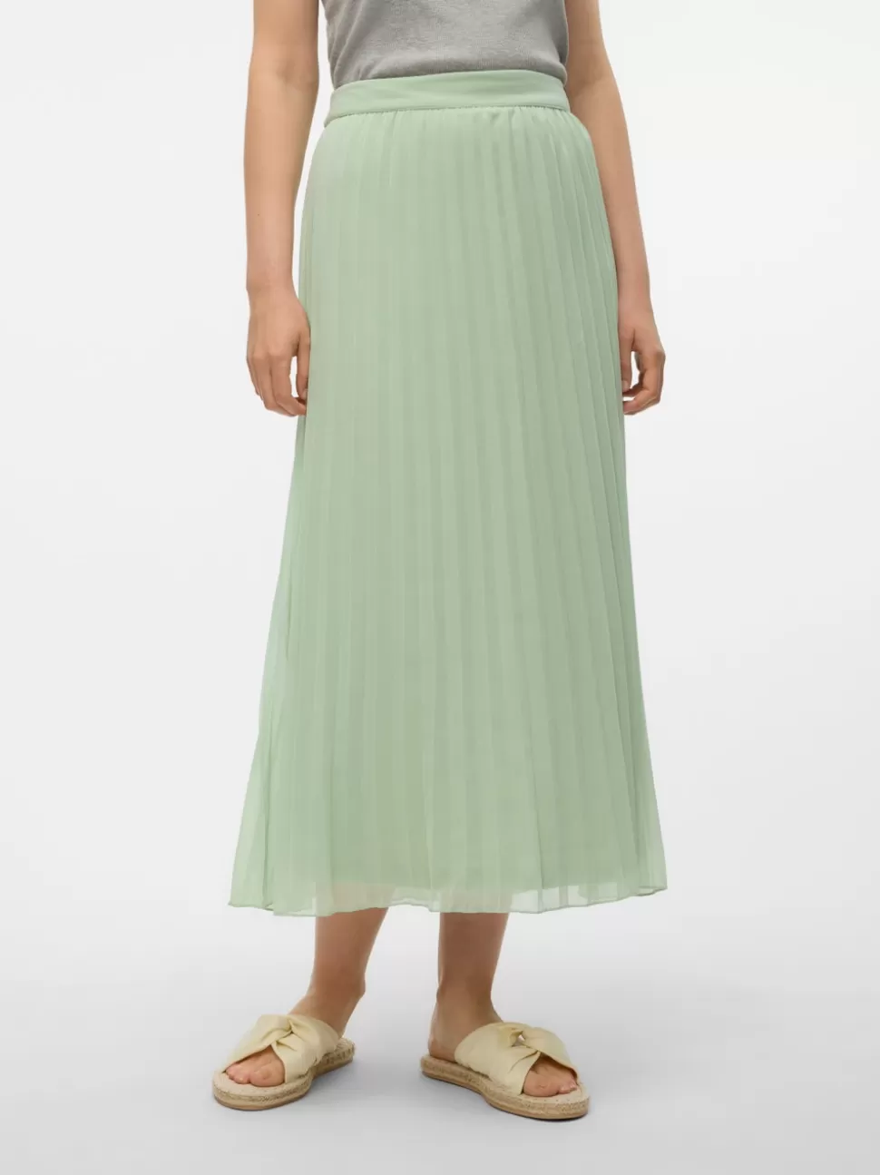 Kjolar^VERO MODA VMELLINA Lång Kjol Smoke Green