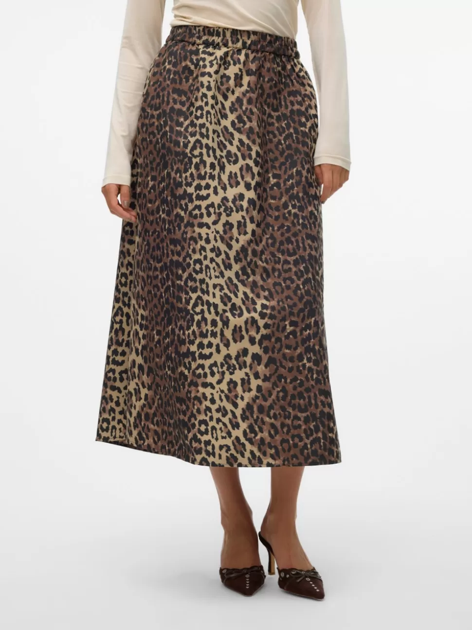 Kjolar^VERO MODA VMELLY Hög Midja Midikjol Black