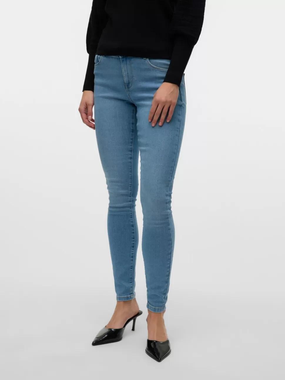 Jeans^VERO MODA VMELLY Medelhög Midja Skinny Fit Jeans Light Blue Denim