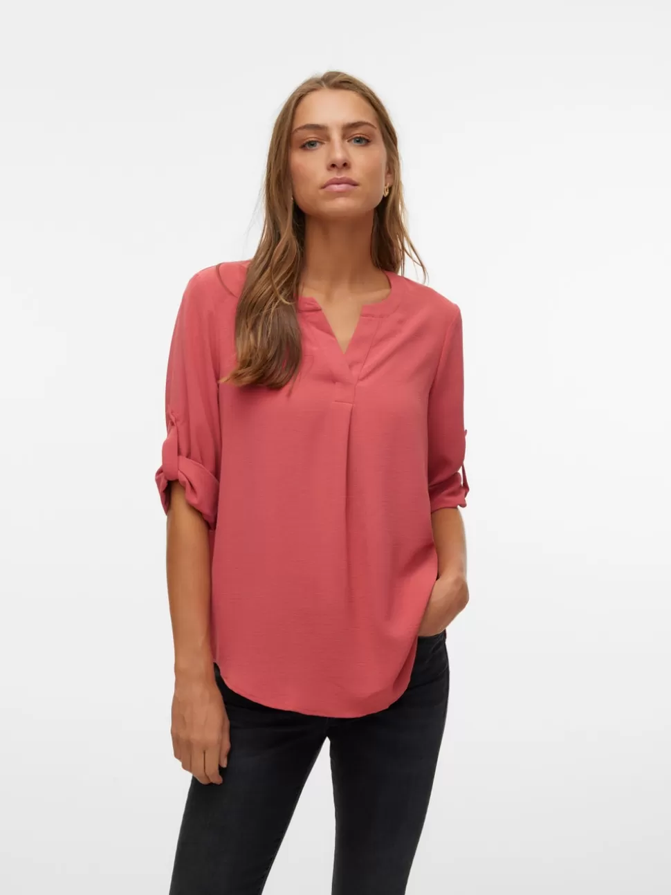 Toppar | Basics^VERO MODA VMELVA Topp Mineral Red