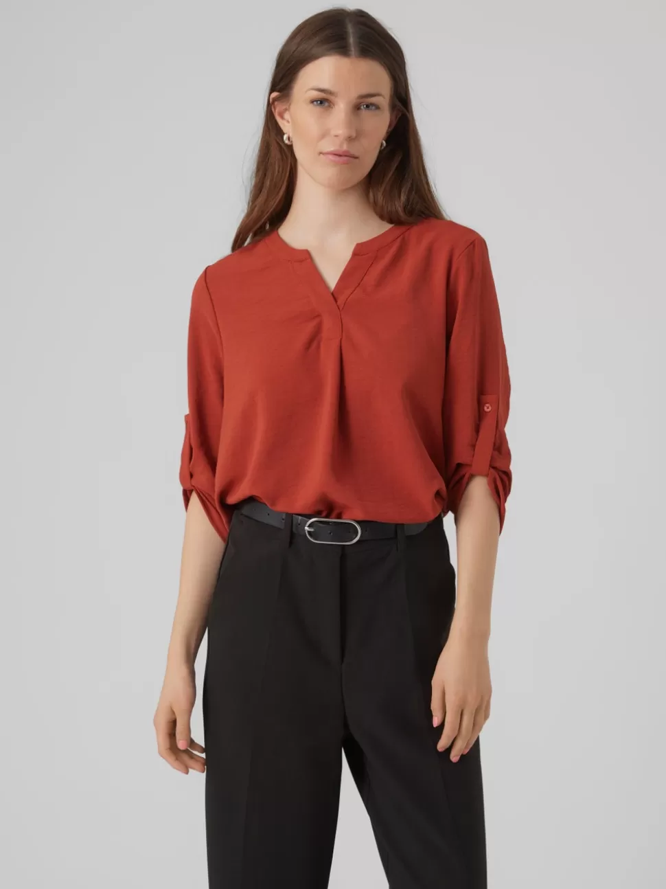 Toppar | Basics^VERO MODA VMELVA Topp Red Ochre