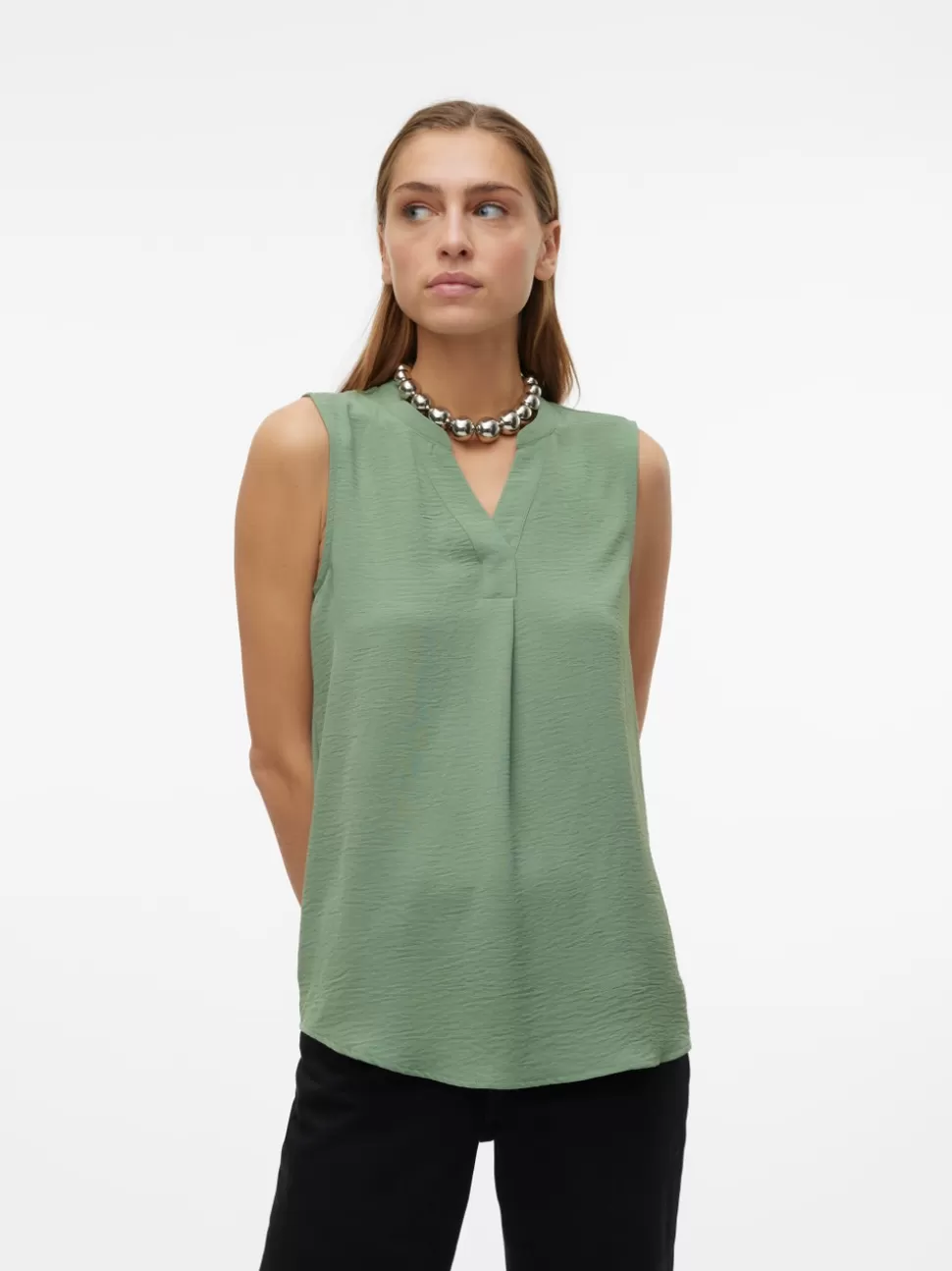 Toppar | Basics^VERO MODA VMELVA Topp Hedge Green
