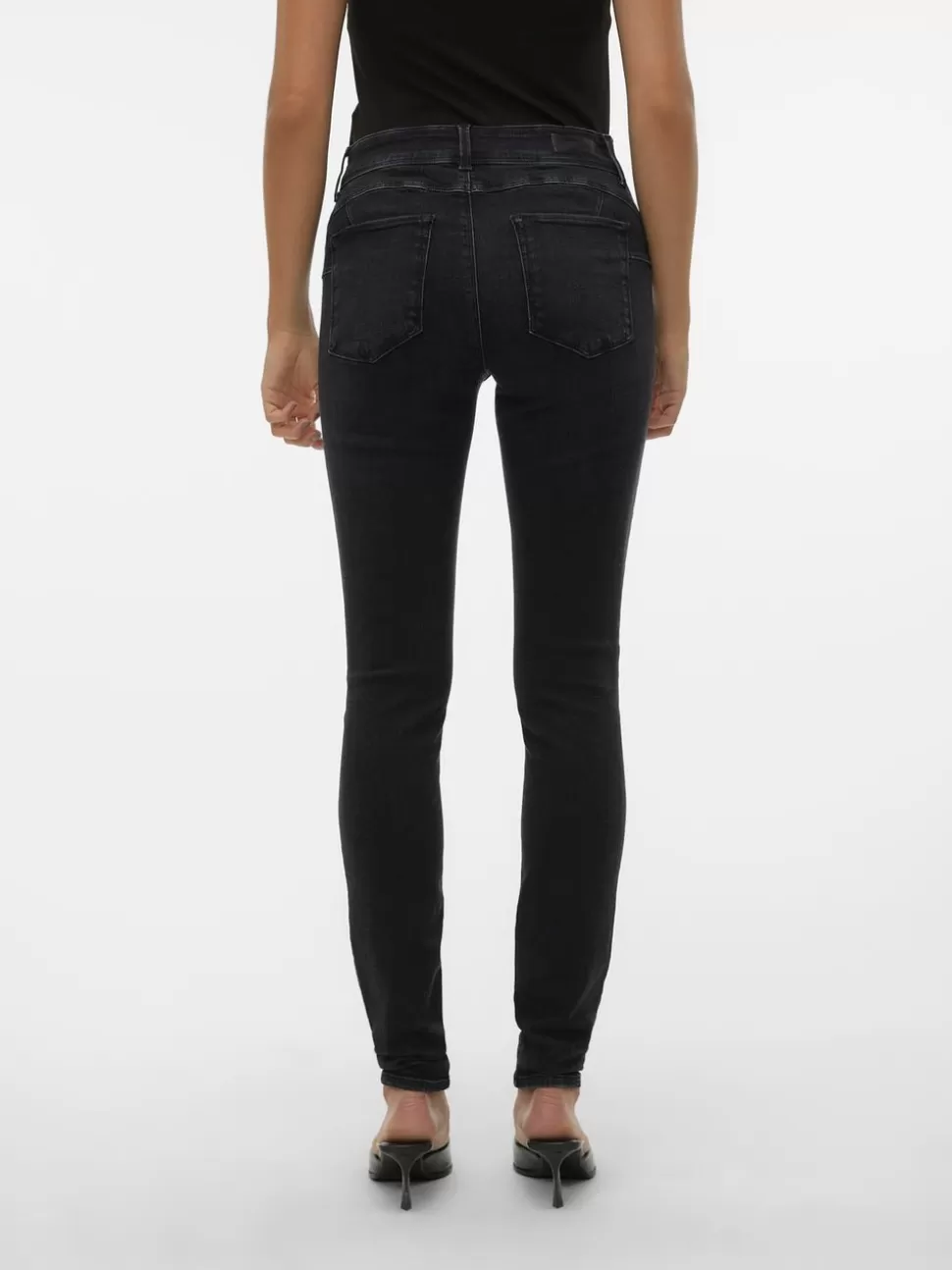 Jeans^VERO MODA VMEMBRACE Medelhög Midja Skinny Fit Jeans Black Denim