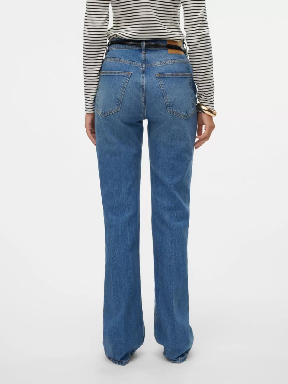 Jeans^VERO MODA VMEMILY Hög Midja Utsvängd Passform Jeans Medium Blue Denim