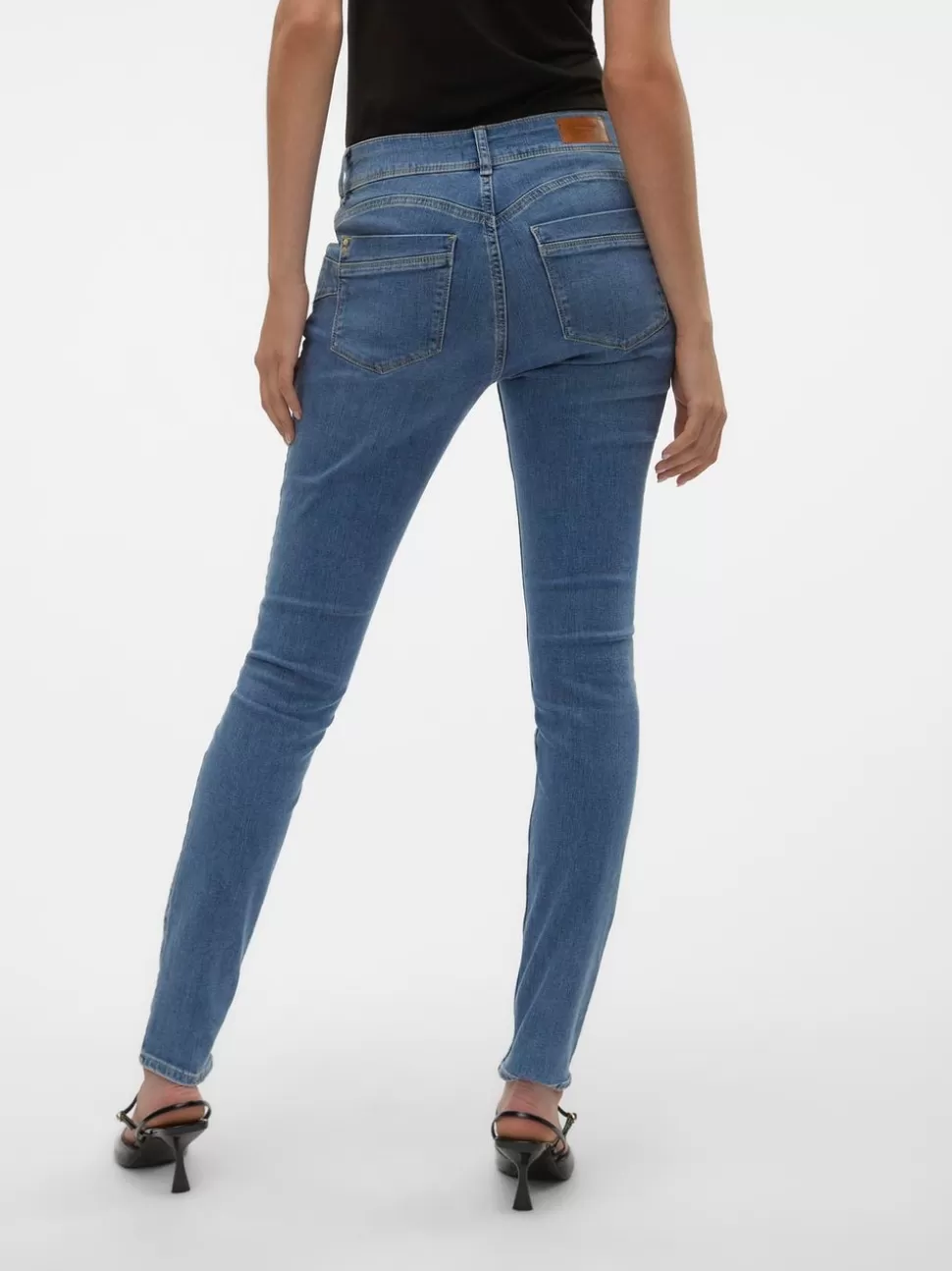 Jeans^VERO MODA VMEMPOWER Medelhög Midja Skinny Fit Jeans Medium Blue Denim