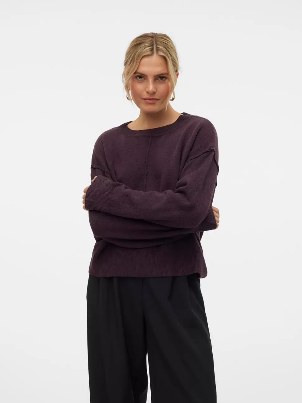 Stickat^VERO MODA VMESTI Pullover Plum Perfect